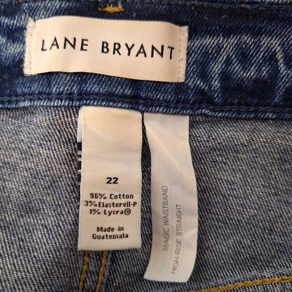Lane Bryant High Rise Straight Leg Jeans Size 22 Distressed - Picture 4 of 5